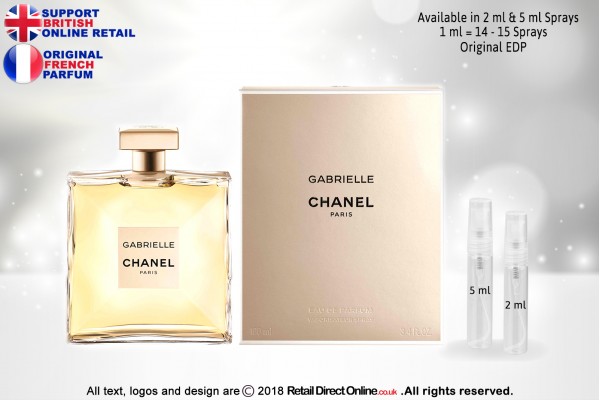 Chanel Gabrielle ( Original) | Eau de Parfum | 5 ML | Atomiser Spray Sample Tester Glass Bottle | Perfume