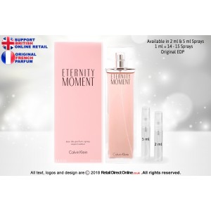 Eternity Moment Calvin Klein ( Original) | Eau de Parfum | 5 ML | Atomiser Spray Sample Tester Glass Bottle | Perfume